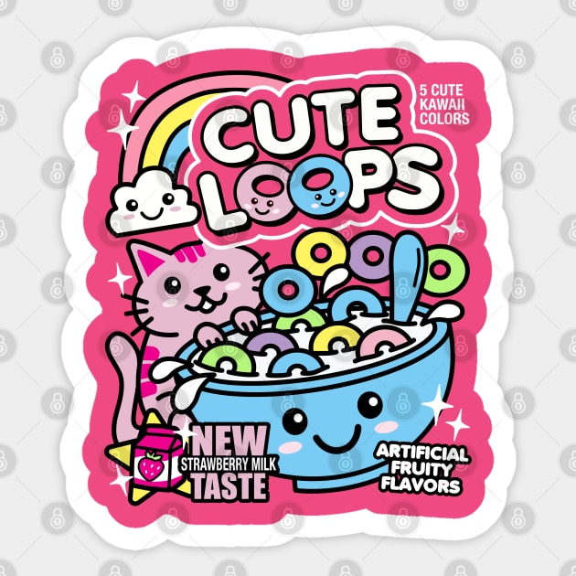 Cute Loops Kawaii Cereal Sticker by DetourShirts